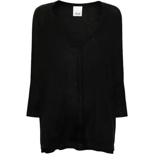 V-Neck Sweater , female, Sizes: S, XS - allude - Modalova