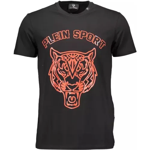 Cotton T-Shirt, Short Sleeve, Crew Neck, Print , male, Sizes: S - Plein Sport - Modalova