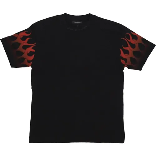 Flames Tee /Red Short-Sleeve T-Shirt , male, Sizes: L, XL - Vision OF Super - Modalova