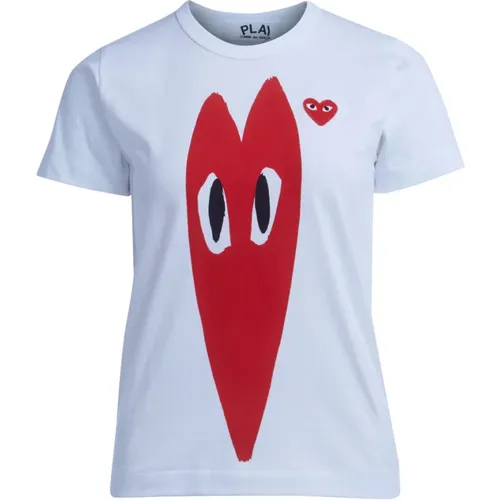 Damen T-Shirt mit Herzdruck - Comme des Garçons Play - Modalova