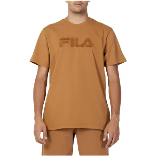 Braunes Print T-Shirt für Männer - Fila - Modalova