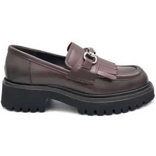 Classic Leather Loafer in Dark , female, Sizes: 6 UK, 4 UK, 3 UK, 5 UK - Guglielmo Rotta - Modalova