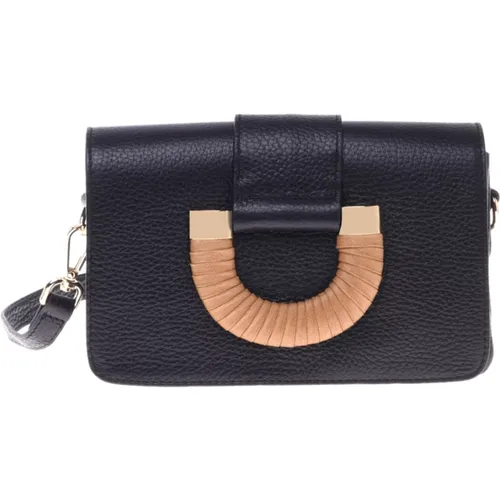 Clutch bag in tumbled leather , female, Sizes: ONE SIZE - Baldinini - Modalova