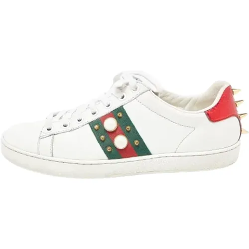 Pre-owned Leather sneakers , female, Sizes: 3 1/2 UK - Gucci Vintage - Modalova