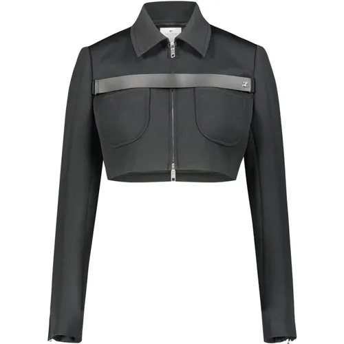 Stylish Twill Strap Crop Jacket , female, Sizes: L, S - Courrèges - Modalova