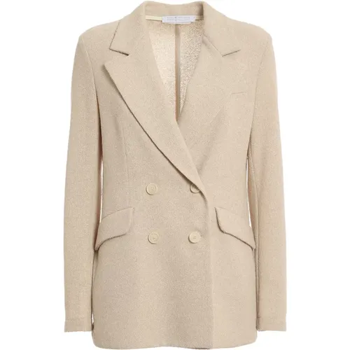 White Cotton Blend Jacket , female, Sizes: XL - Harris Wharf London - Modalova