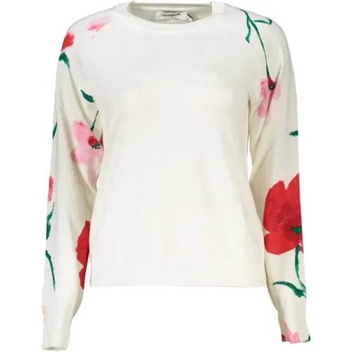 Eleganter Pullover mit Kontrastdetails , Damen, Größe: M - Desigual - Modalova