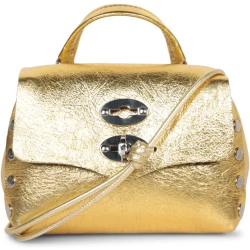 Goldene Leder Postina Tasche Mondello Stil - Zanellato - Modalova