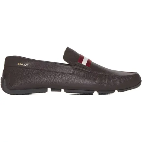 Grained Leather Slip-On Flat Schuhe , Herren, Größe: 41 EU - Bally - Modalova