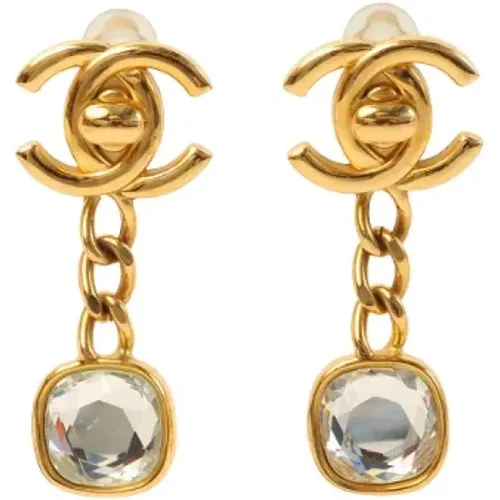 Pre-owned Gold earrings , female, Sizes: ONE SIZE - Chanel Vintage - Modalova