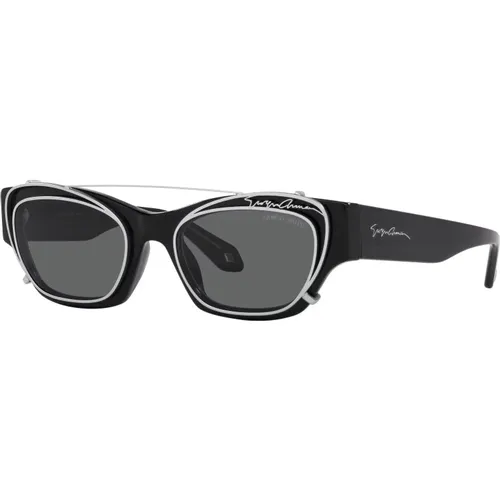 Silver/Grey Clip-On Sunglasses AR 8185U , female, Sizes: 50 MM - Giorgio Armani - Modalova