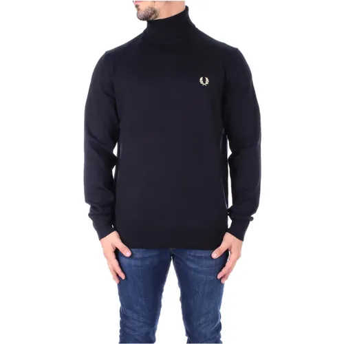 Sweaters with High Neck and Front Logo , male, Sizes: M - Fred Perry - Modalova