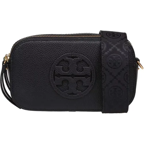 Leather Shoulder Bag with Double T Logo , female, Sizes: ONE SIZE - TORY BURCH - Modalova