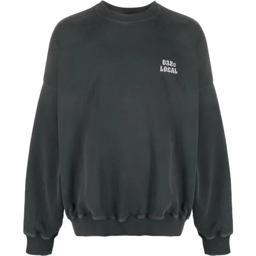 Grey Logo-Embroidered Organic Cotton Sweatshirt , male, Sizes: XL - 032c - Modalova
