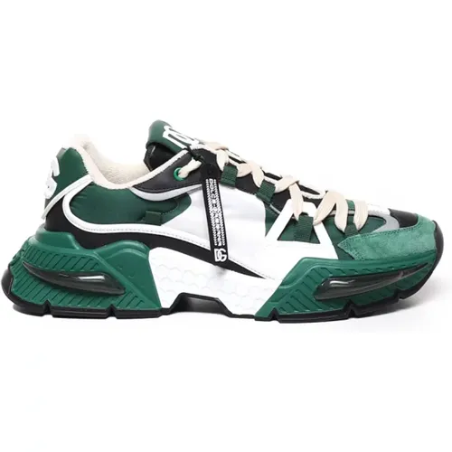 Green White Sneakers with Removable Logo , male, Sizes: 7 UK - Dolce & Gabbana - Modalova