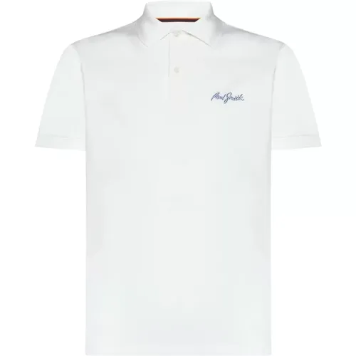 Weißes Poloshirt mit Besticktem Logo , Herren, Größe: M - PS By Paul Smith - Modalova