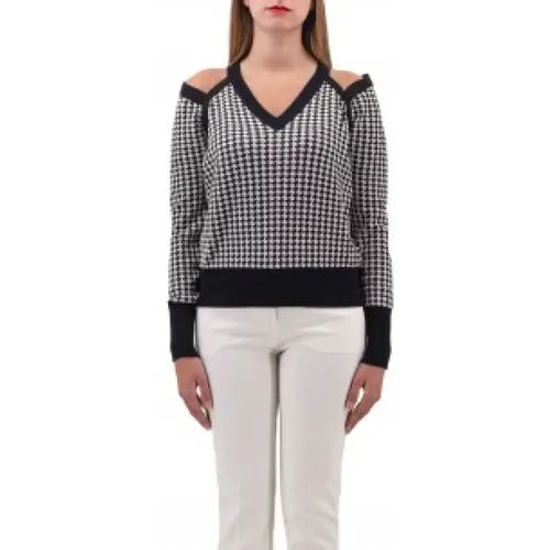 Refraction Sweater With Pied DE Poule Fantasy , female, Sizes: S - pinko - Modalova