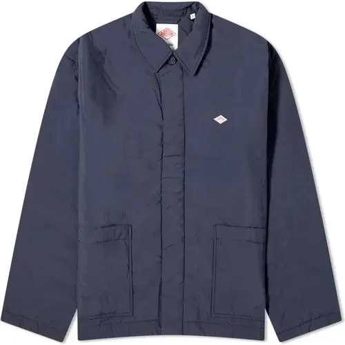 Moleskin Mandarin Collar Jacket , male, Sizes: S, M - Danton - Modalova