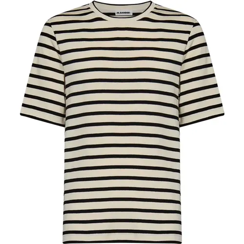 Striped Jersey T-Shirt White , male, Sizes: XS, S - Jil Sander - Modalova