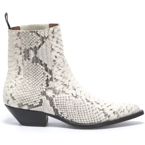 Grey Printed Python Ankle Boots , male, Sizes: 8 UK - Sonora - Modalova