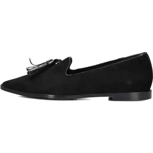 Elegante Schwarze Wildleder Slip-Ons - Stefano Lauran - Modalova