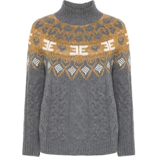 Metallic Intarsia Strickpullover , Damen, Größe: XS - Ermanno Scervino - Modalova