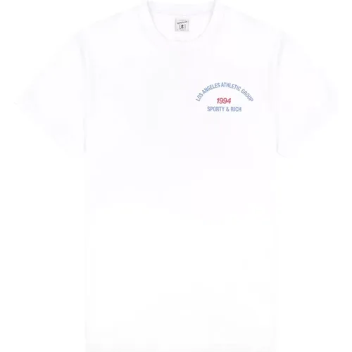 Weißes Baumwoll Athletic Group T-Shirt , Herren, Größe: XL - Sporty & Rich - Modalova