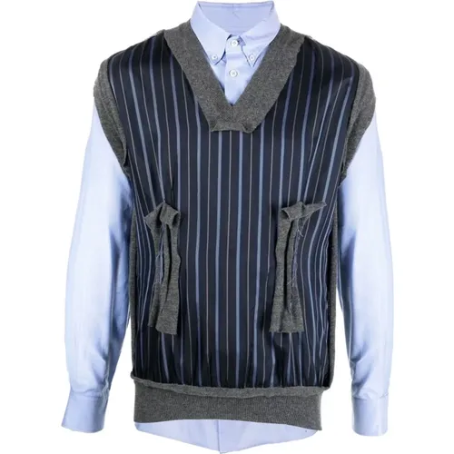 Clear Striped Longsleeve Shirt , male, Sizes: L - Maison Margiela - Modalova