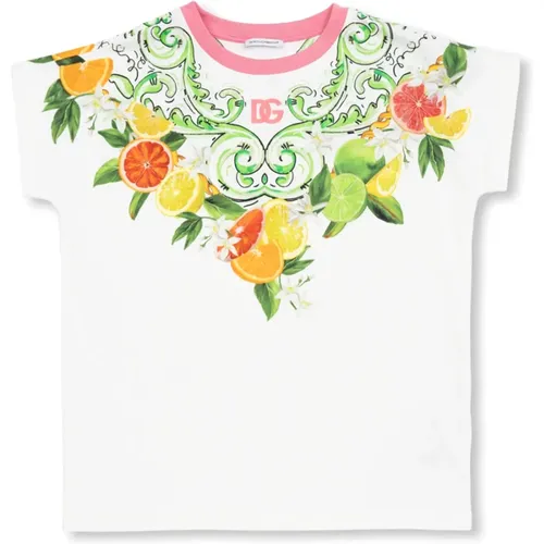T-Shirt mit Zitrusmotiv - Dolce & Gabbana - Modalova