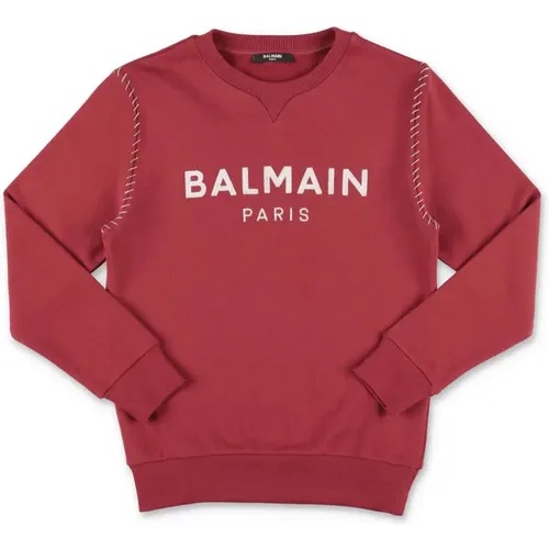 Roter Baumwolljungen Sweatshirt,Grüner Baumwolljungen Sweatshirt - Balmain - Modalova