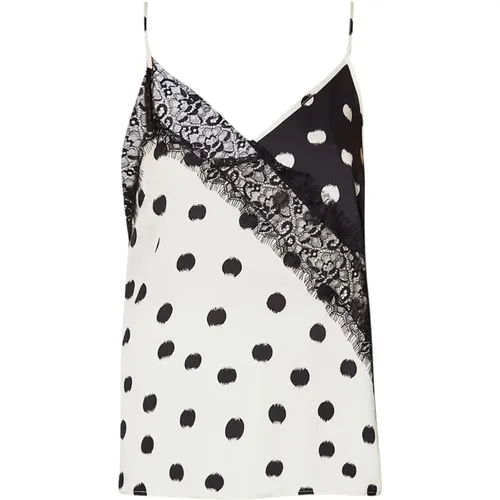 Cream Polka Dot Top , female, Sizes: S, L, M - Liu Jo - Modalova