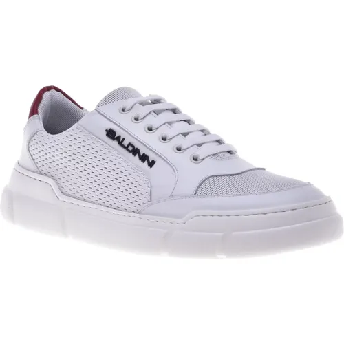 Sneaker in perforated calfskin , male, Sizes: 10 UK, 12 UK, 7 UK, 8 UK, 7 1/2 UK, 9 UK, 6 UK, 11 UK - Baldinini - Modalova