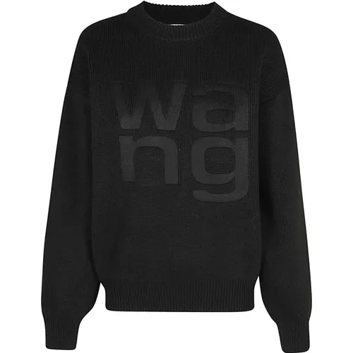 Stylisches Logo T-Shirt , Damen, Größe: M - T by Alexander Wang - Modalova