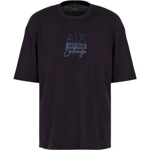 Klassisches T-Shirt , Herren, Größe: M - Armani Exchange - Modalova