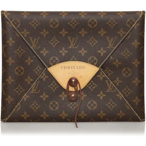 Monogram Canvas Vachetta Trim Portfolio , female, Sizes: ONE SIZE - Louis Vuitton Vintage - Modalova