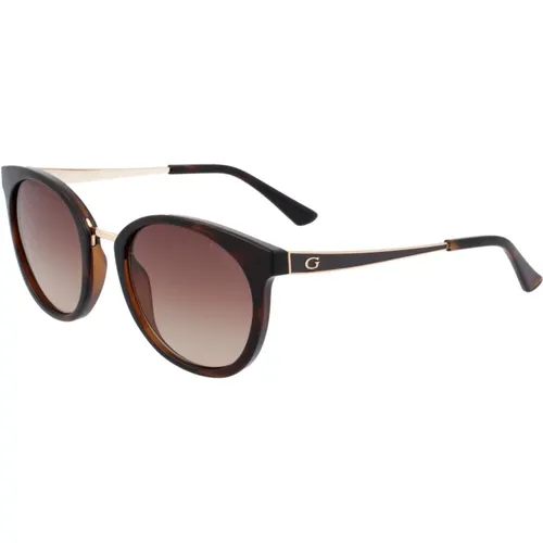 Stilvolle braune Gradienten-Sonnenbrille,Stylische Sonnenbrille mit schwarz-silbernem Rahmen - Guess - Modalova