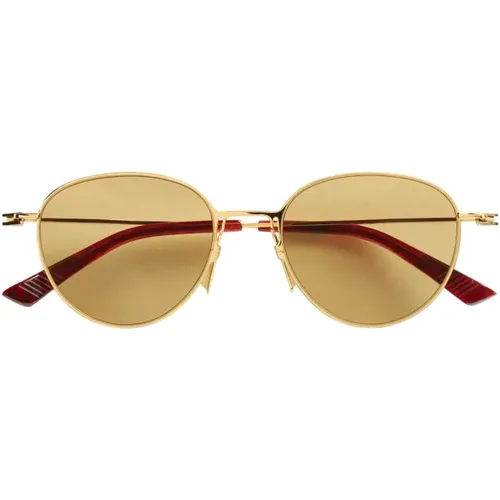 Goldene ovale Metallrahmen Unisex-Sonnenbrille,Stylische Sonnenbrille Bv1268S - Bottega Veneta - Modalova