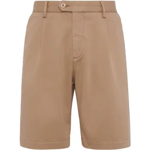 Stretch-Baumwolle und Tencel Bermuda-Shorts , Herren, Größe: L - Boggi Milano - Modalova