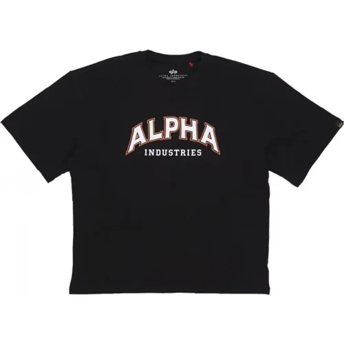 College Tee Streetwear , male, Sizes: M, L - alpha industries - Modalova