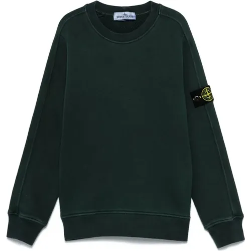 Grüner Rundhalsausschnitt Pullover - Stone Island - Modalova