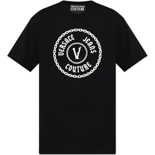 T-Shirt mit Logo , Herren, Größe: S - Versace Jeans Couture - Modalova