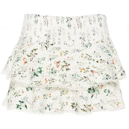 Floral Print Ruffled Skirt , female, Sizes: M - alice + olivia - Modalova