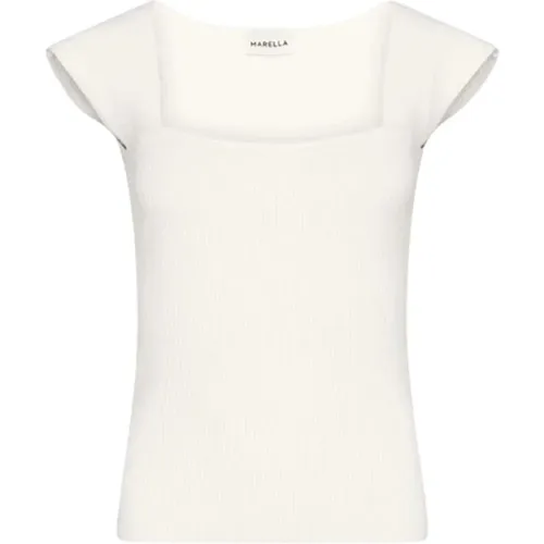 Weiße ärmellose Bluse , Damen, Größe: XL - Marella - Modalova