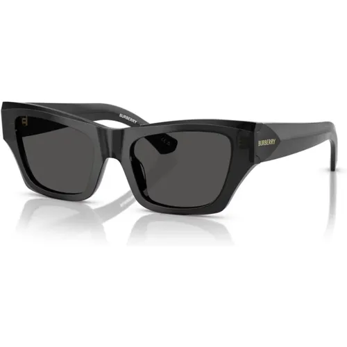 Dark Grey Sunglasses with Dark Lenses , female, Sizes: 52 MM - Burberry - Modalova