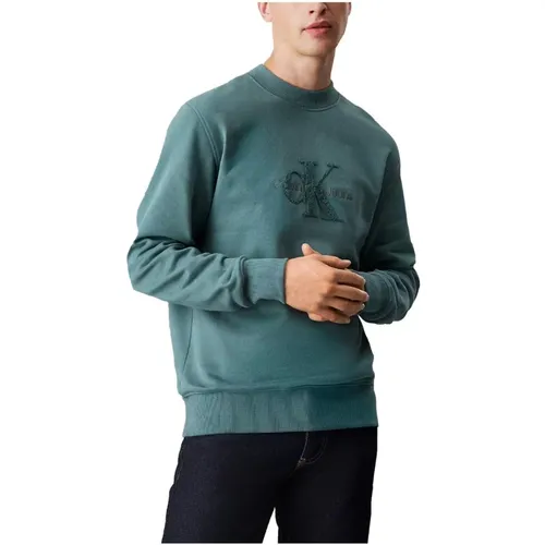 Chenille Sweatshirt with Embroidered Logo , male, Sizes: M, XL, S - Calvin Klein - Modalova