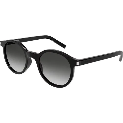 Schwarze/Graue Sonnenbrille SL 521 , unisex, Größe: 50 MM - Saint Laurent - Modalova