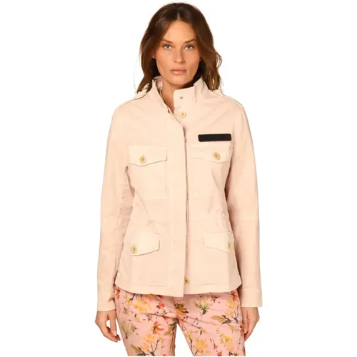 Rosa Baumwollfeldjacke mit Patch , Damen, Größe: L - Mason's - Modalova