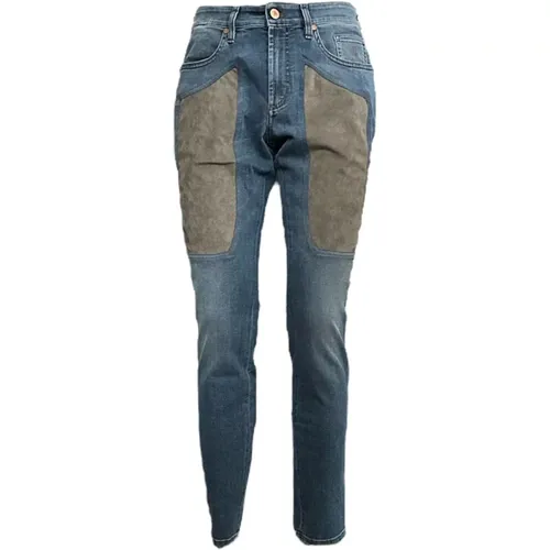 Slim Fit Alcantara Patch Jeans , Herren, Größe: W32 - Jeckerson - Modalova