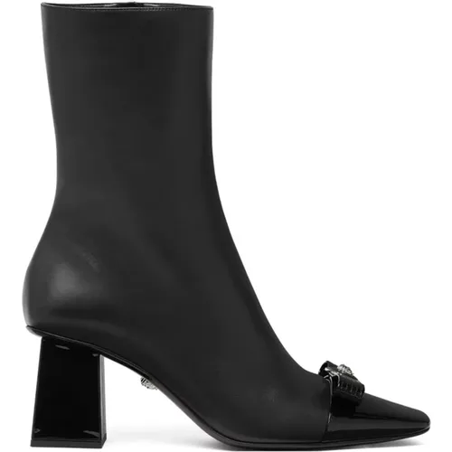 Calf Leather Booties , female, Sizes: 5 UK, 7 UK, 8 UK, 6 UK, 3 UK, 4 UK - Versace - Modalova