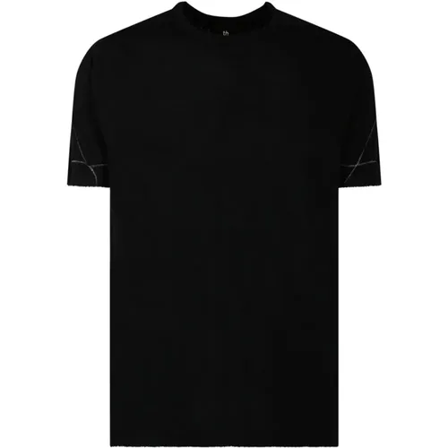 Schwarzes T-Shirt mit kurzen Ärmeln und Narbenstich - Thom Krom - Modalova